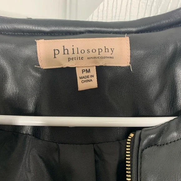 Philosophy black vegan faux leather jacket - Picture 2 of 4